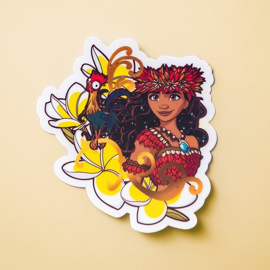 Royal Garden Plumeria Clear Sticker